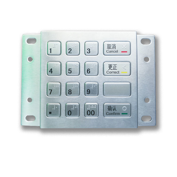 DES 3DES киоска оплаты ATM шифровал пусковую площадку Pin EPP металла с USB 16 ключей Шрифта Брайля