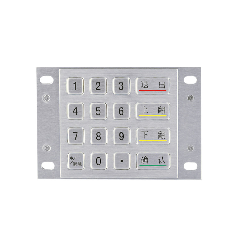 DES 3DES Шифрование 4x4 Нержавеющая сталь Металл Шифрованный EPP Pin Pad Для Киоска оплаты