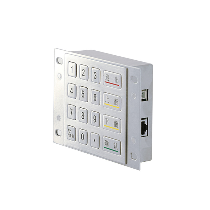 DES 3DES Шифрование 4x4 Нержавеющая сталь Металл Шифрованный EPP Pin Pad Для Киоска оплаты