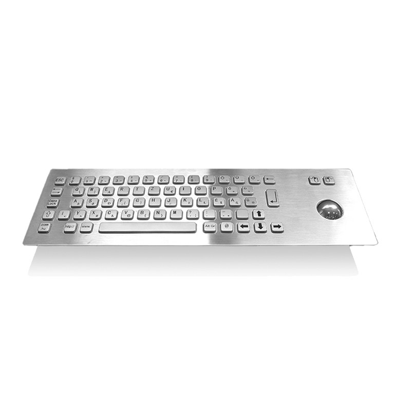 Промышленная клавиатура из нержавеющей стали IP65 с устройством ввода Trackball для киоска самообслуживания