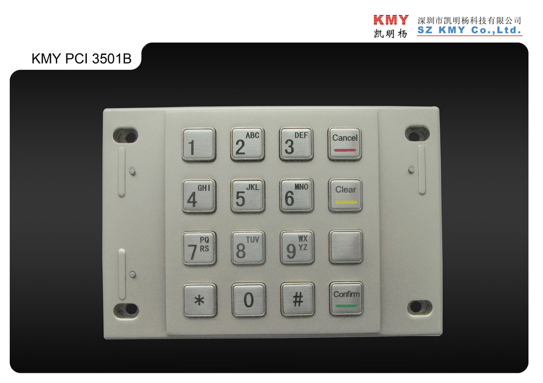 PCI 4,0 16 кнопочная панель банкомата пусковой площадки 87.5x91.5mm Pin EPP металла ключей